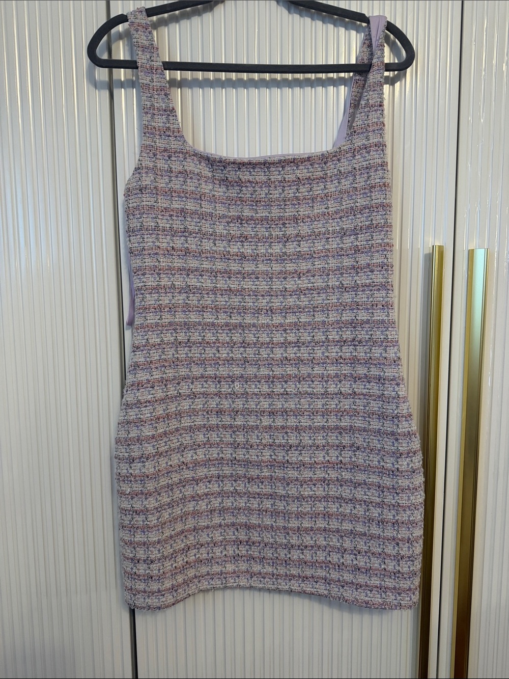Aqua Lilac Multi-Color Tweed Knit Tank Dress